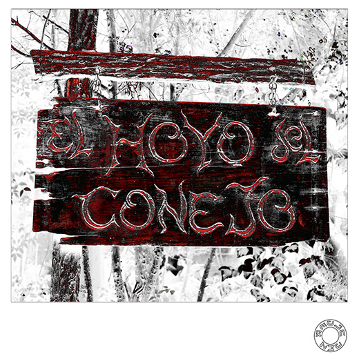 El Hoyo del Conejo - Cartel tallado a mano
